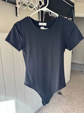 Aritzia Black Short-Sleeve One-Piece
